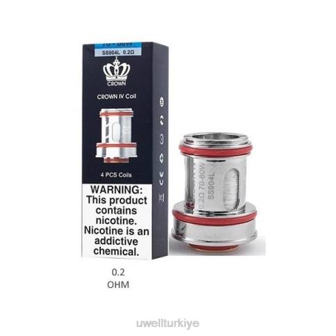 UWELL CROWN 4 yedek bobinler (4'lü paket) | UWELL Ankara çift ​​bobin 0.2ohm D6RV182