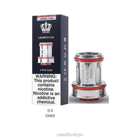 UWELL CROWN 4 yedek bobinler (4'lü paket) | UWELL Istanbul çift ​​bobin 0.4ohm D6RV183