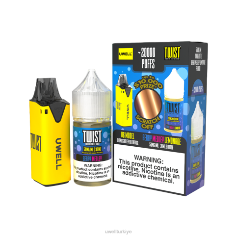 UWELL V6 tek kullanımlık cihaz + babanın buharı 30ml meyve suyu - ortak çalışma paketi | UWELL Elektronik Sigara clr: sarı/flv: meyveli karışık limonata 50mg D6RV216