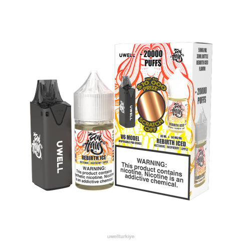 UWELL V6 tek kullanımlık cihaz + babanın buharı 30ml meyve suyu - ortak çalışma paketi | UWELL Türkiye clr: siyah/flv: yeniden doğuş buzlu 50mg D6RV221