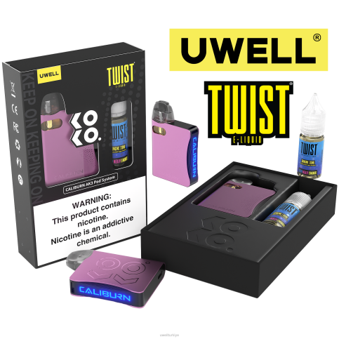 UWELL CALIBURN AK3 kit + a3s 0.8ohm kapsüller (x2) + babanın buharı 10ml tuzlar 50mg | UWELL Elektronik Sigara crl: pembe/flv: meyveli limonata D6RV246